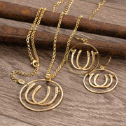 Double Luck Horseshoe Earrings - Gold - www.urban-equestrian.com