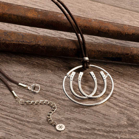 Double Luck Horseshoe Earrings - Silver - www.urban-equestrian.com