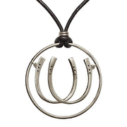 Double Luck Horseshoe Necklace - Ring & Leather - www.urban-equestrian.com