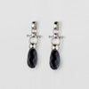 Droplette Snaffle Bit Earrings - Black Onyx & Silver - Urban-Equestrian
