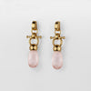 Droplette Snaffle Bit Earrings - Rose Quartz - Urban-Equestrian
