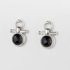 Gemme Snaffle Bit Earrings - Black Onyx & Silver - Urban-Equestrian