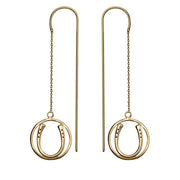 Good Luck Horseshoe Threader Earring - Gold - www.urban-equestrian.com