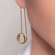 Good Luck Horseshoe Threader Earring - Gold - www.urban-equestrian.com
