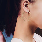 Hammered Hoop Earrings - Silver - www.urban-equestrian.com