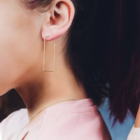 Hammered Hoop Earrings - Silver - www.urban-equestrian.com