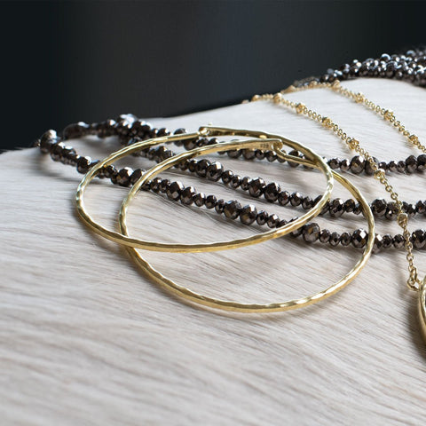 Hammered Hoop Earrings - Silver - www.urban-equestrian.com