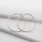 Hammered Hoop Earrings - Silver - www.urban-equestrian.com