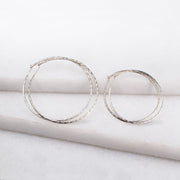 Hammered Hoop Earrings - Silver - www.urban-equestrian.com