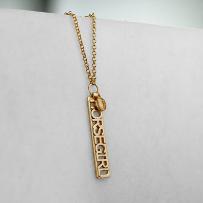 Horse Girl Dog Tag- Gold - www.urban-equestrian.com