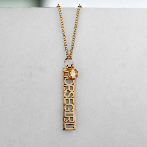 Horse Girl Dog Tag- Gold - www.urban-equestrian.com