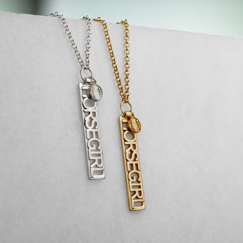 Horse Girl Dog Tag- Gold - www.urban-equestrian.com
