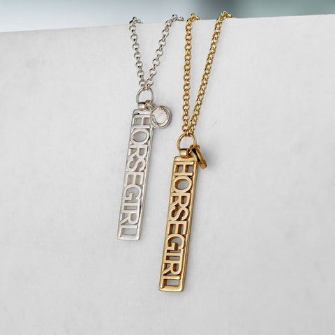 Horse Girl Dog Tag- Silver - www.urban-equestrian.com