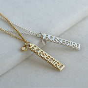 Horse Girl Dog Tag- Silver - www.urban-equestrian.com