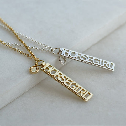 Horse Girl Dog Tag- Silver - www.urban-equestrian.com