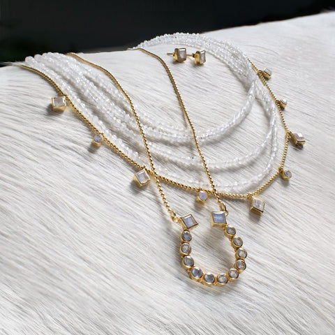 Keepsake Moonstone Earring - Silver - www.urban-equestrian.com