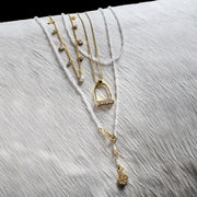 Keepsake Moonstone Stirrup Necklace - Gold - www.urban-equestrian.com