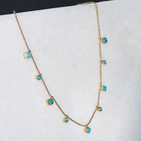 Keepsake Turquoise Horseshoe Necklace - Gold - www.urban-equestrian.com