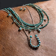 Keepsake Turquoise Horseshoe Necklace - Gold - www.urban-equestrian.com