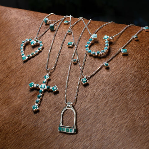 Keepsake Turquoise Horseshoe Necklace - Silver - www.urban-equestrian.com