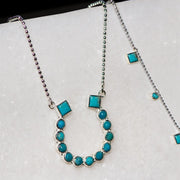 Keepsake Turquoise Horseshoe Necklace - Silver - www.urban-equestrian.com