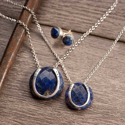 Lapis Lazuli Horseshoe Necklace - www.urban-equestrian.com