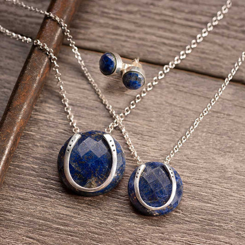 Lapis Lazuli Horseshoe Necklace - www.urban-equestrian.com