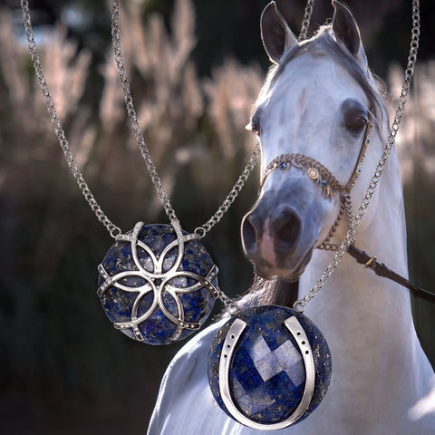 Lapis Lazuli Horseshoe Necklace - www.urban-equestrian.com