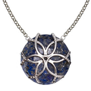 Lapis Lazuli Medallion Horseshoe Necklace - www.urban-equestrian.com