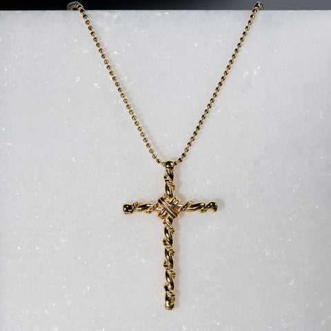 Lariat Cross Necklace - Gold - www.urban-equestrian.com