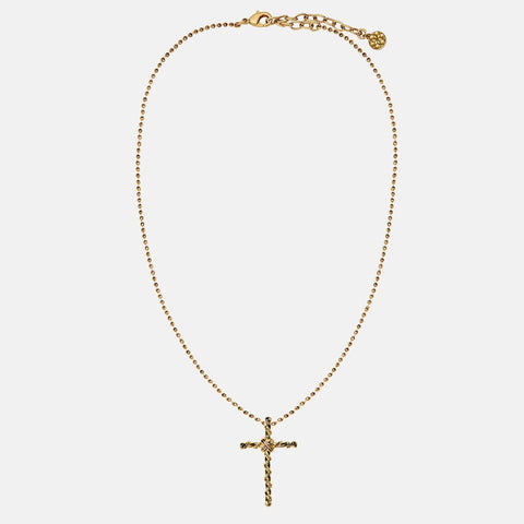 Lariat Cross Necklace - Gold - www.urban-equestrian.com