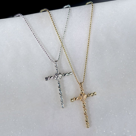 Lariat Cross Necklace - Gold - www.urban-equestrian.com