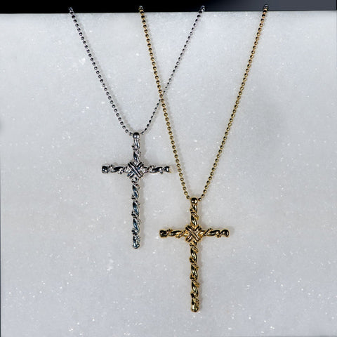 Lariat Cross Necklace - Gold - www.urban-equestrian.com