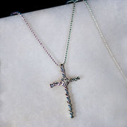 Lariat Cross Necklace - Silver - www.urban-equestrian.com