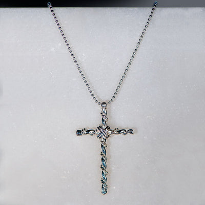 Lariat Cross Necklace - Silver - www.urban-equestrian.com