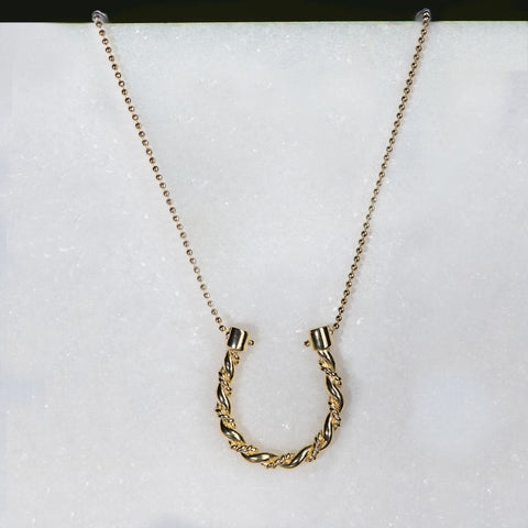 Lariat Horseshoe Necklace - Gold - www.urban-equestrian.com