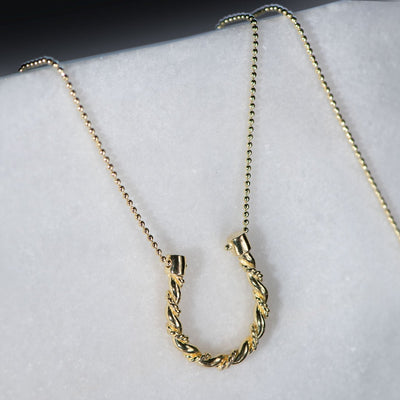 Lariat Horseshoe Necklace - Gold - www.urban-equestrian.com