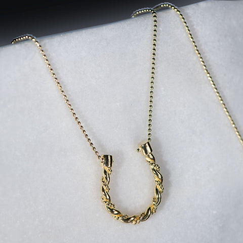 Lariat Horseshoe Necklace - Gold - www.urban-equestrian.com