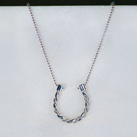 Lariat Horseshoe Necklace - Silver - www.urban-equestrian.com