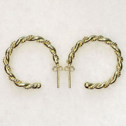 Lariat Rope Gold Twist Hoop Earrings - Small - www.urban-equestrian.com