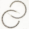 Lariat Rope Silver Twist Hoop Earrings - Large - www.urban-equestrian.com