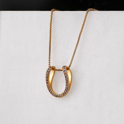 Levade Horseshoe Necklace - Violet Gold - www.urban-equestrian.com