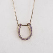 Levade Horseshoe Necklace - Violet Silver - www.urban-equestrian.com