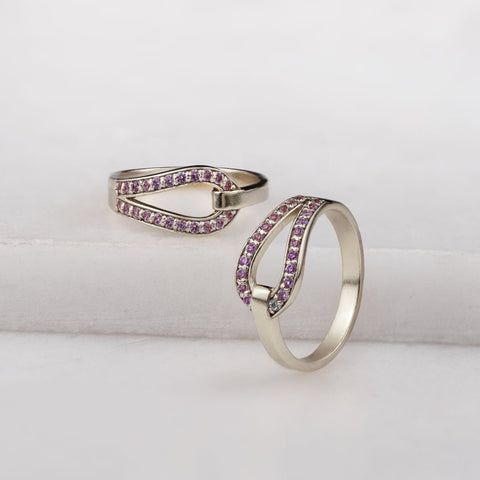 Levade Horseshoe Necklace - Violet Silver - www.urban-equestrian.com