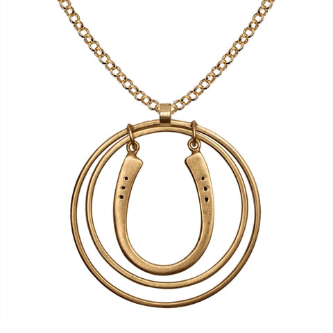Luck N Rings Horseshoe Necklace - Gold - www.urban-equestrian.com