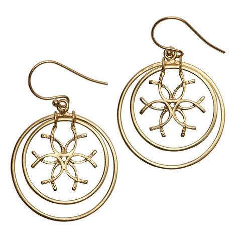 Medallion Horseshoe Earrings- Gold - www.urban-equestrian.com