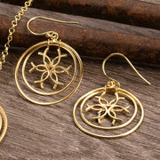 Medallion Horseshoe Earrings- Gold - www.urban-equestrian.com