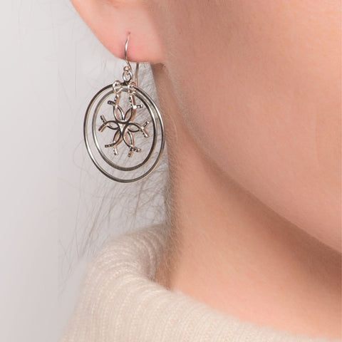 Medallion Horseshoe Earrings - Silver - www.urban-equestrian.com