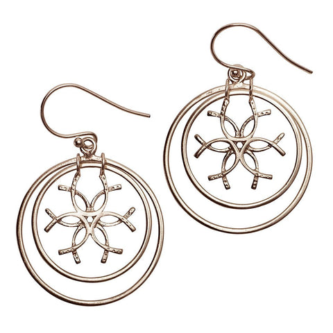 Medallion Horseshoe Earrings - Silver - www.urban-equestrian.com