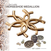 Medallion N Rings Horseshoe Necklace- Gold - www.urban-equestrian.com